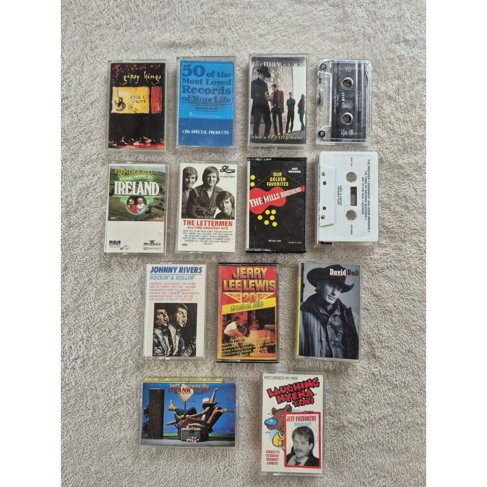 Vintage Cassette Tape Lot Gipsy Kings Mavericks Johnny Rivers Jerry Lee Lewis